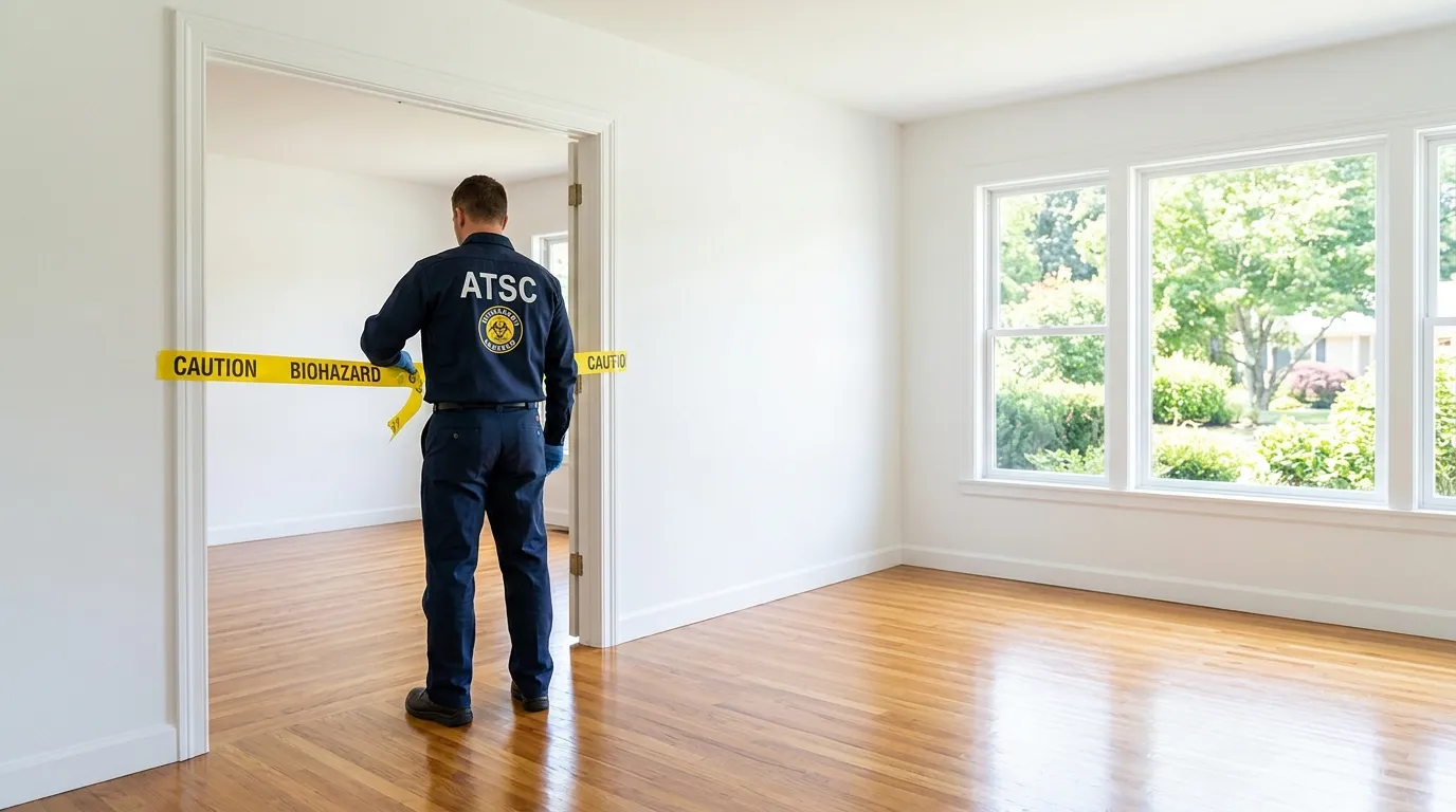 Certified biohazard cleanup crew performing Crime Scene Cleanup in Carrboro